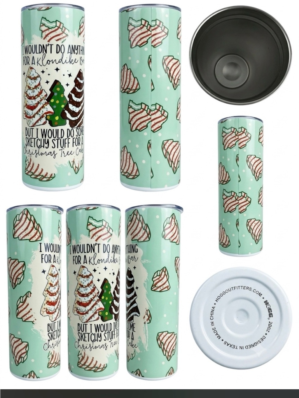 Mint Holiday Christmas Tree cakes Candy Tumbler | Insulated Travel Cup 20oz Hogg